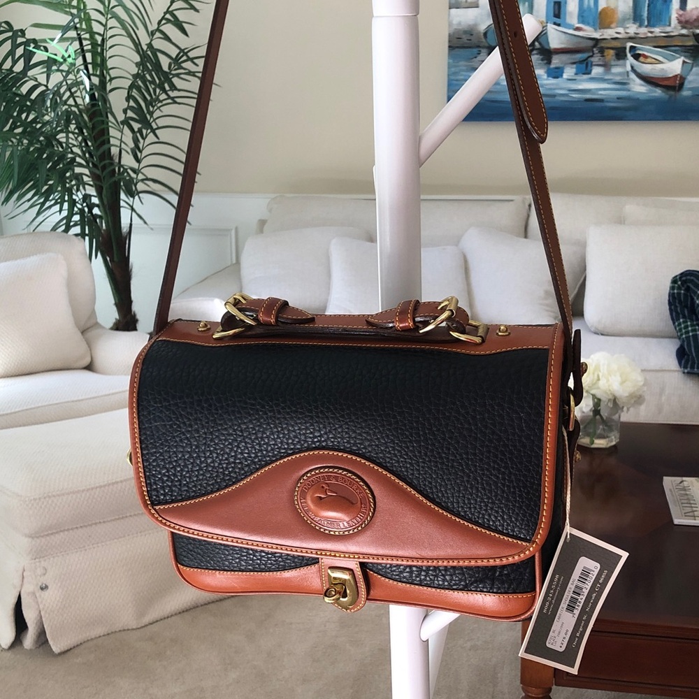 Dooney & Bourke Black and Brown Leather Shoulder Bag